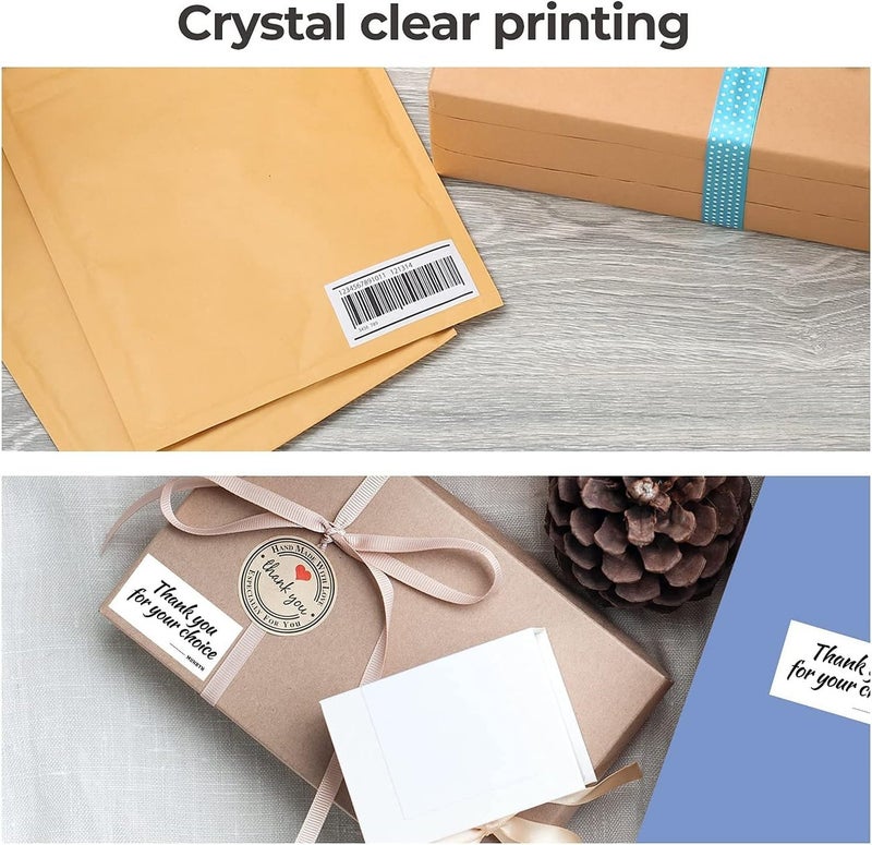 MUNBYN 2.25"x1.25" Thermal Sticker Labels, White Self-Adhesive Barcode Label Paper for Direct Thermal Printer and Business, Multi-Purpose Rectangle Address Shipping Mailing Stickers,1000 Sheets/Roll - Image 4
