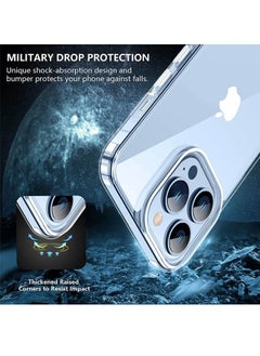 Rock Pow iPhone 14 Pro  Case 6.1 inch, Anti-Yellowing ,  Drop Protection with Bumper Shockproof Protective Cover Slim Thin Phone Case iPhone 14 Pro Crystal Clear  - Image 3