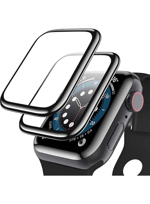 2 Pieces Screen Protector for Apple Watch Series 9 Series 8/7  41mm, Titanium Alloy Bumper + Tempered Glass Screen Film, 3D Full Coverage Easy Installation, Waterproof Bubble- Free Anti- Scratch HD Clear Film