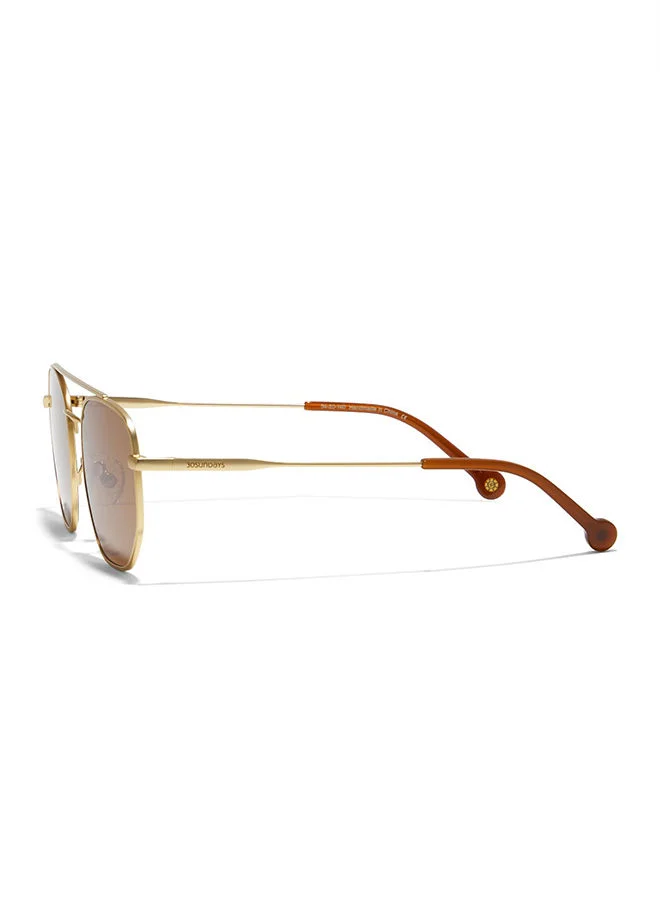 30Sundays 30Sundays VERBIER,Men Sunglasses, Aviator Sunglasses, UV Protection: UV400 (Gold,Brown)
