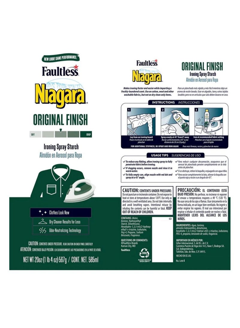 Faultless Niagara Original Finish Ironing Spray Starch, 20 oz - Image 3