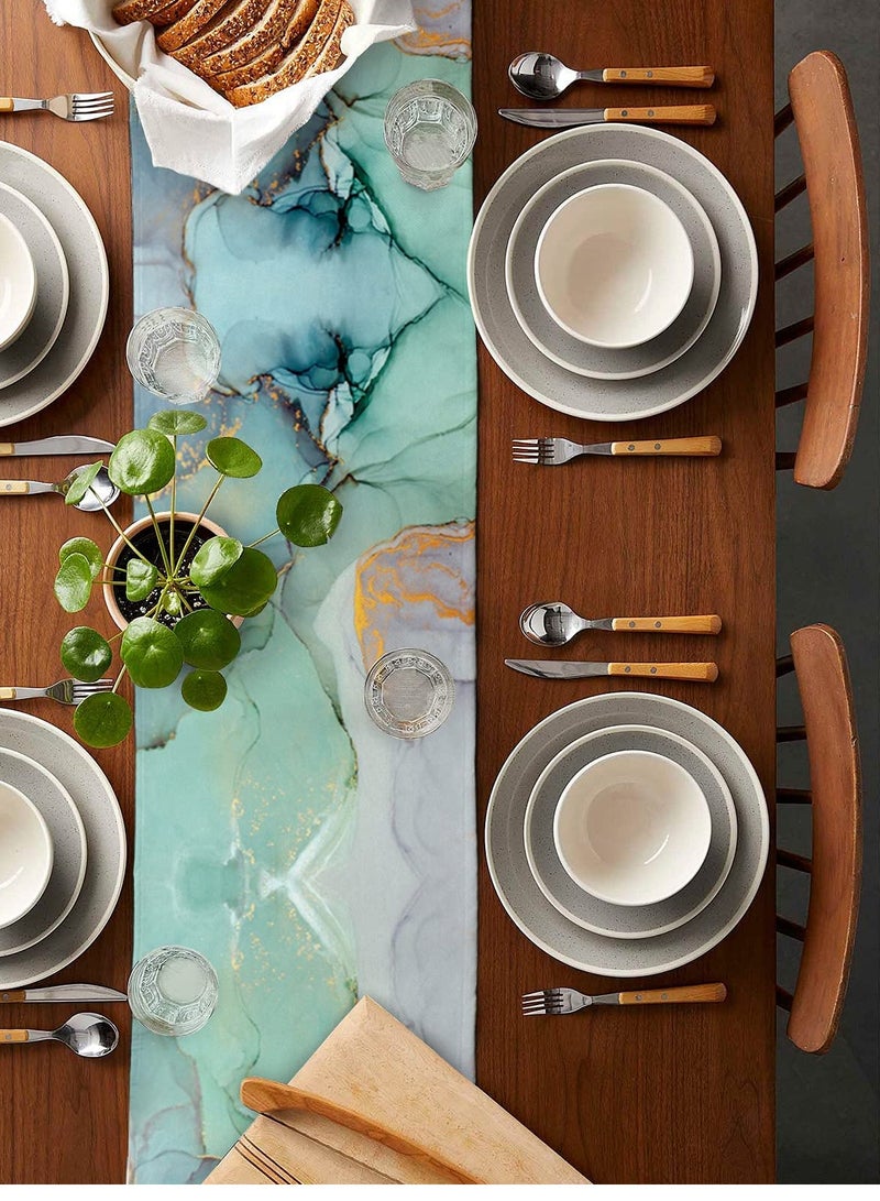 SOLARAE Marble Gradient Disposable Tablecloth, 13"x70" Elegant Table Mat for Hotel Parties, Coffee Table Decor, Perfect for Dining Room, Kitchen, Living Room, and Holiday Celebrations. - Image 3