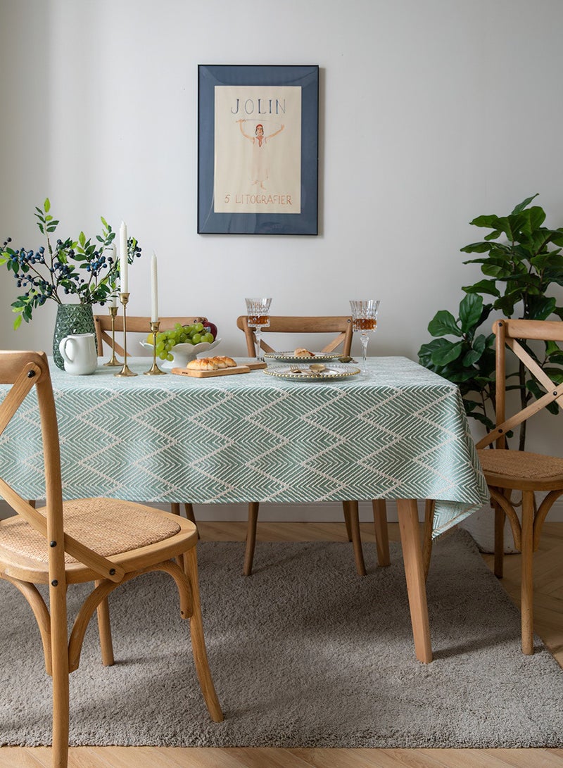 LEOKOR Rectangle Cotton Linen Tablecloths Dust-Proof Shrink-Proof  Table Cloth with Tassel 135*180CM - Image 3