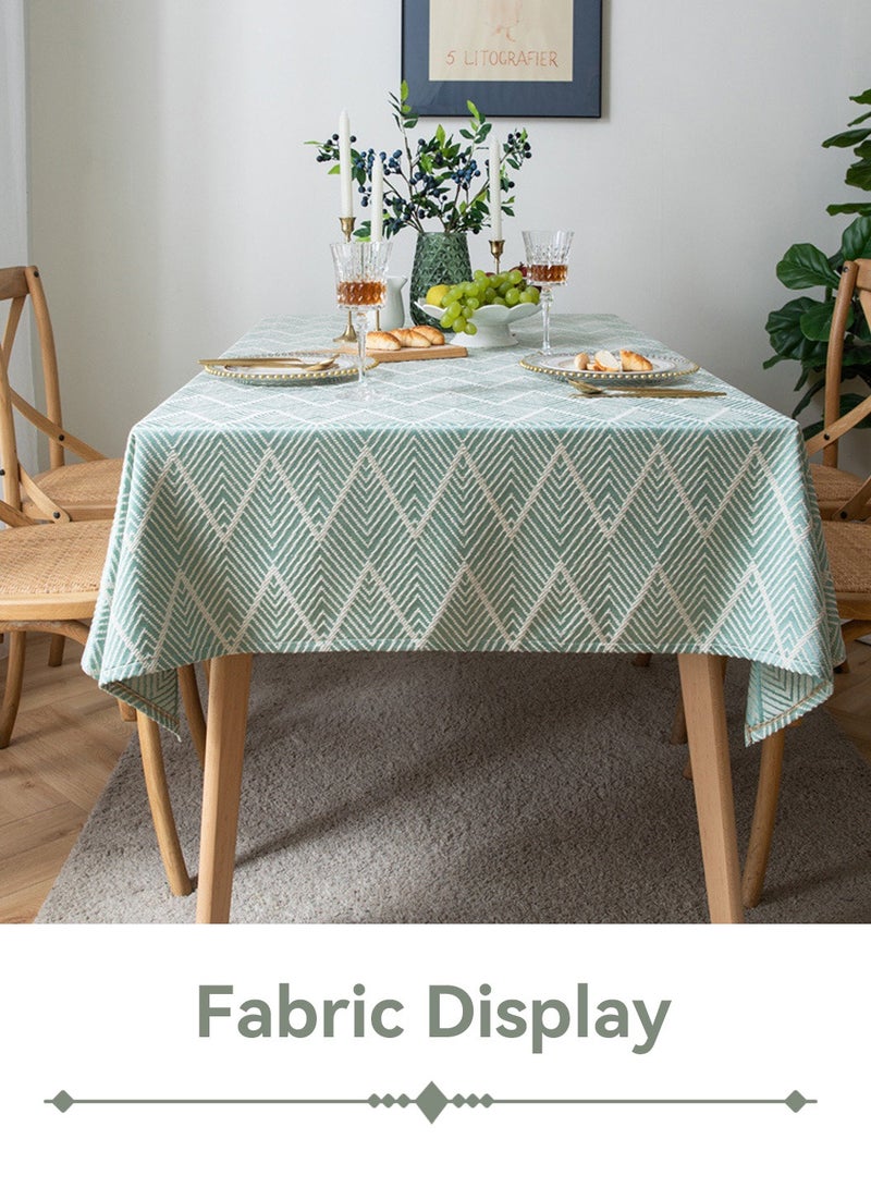 LEOKOR Rectangle Cotton Linen Tablecloths Dust-Proof Shrink-Proof  Table Cloth with Tassel 135*180CM - Image 4
