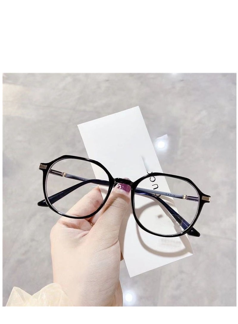 SYOSI Round Eyeglasses TR Frames Blue Blackout Reading Glasses Large Computer Readers Level Glasses Clear Vision 
