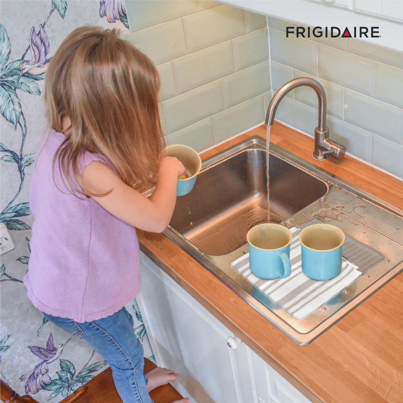 Frigidaire Claire 100% Cotton Dish Clothes,12" x 12", Solid and Stripe Print, Machine Washable, Grey,4-Pack - Image 5