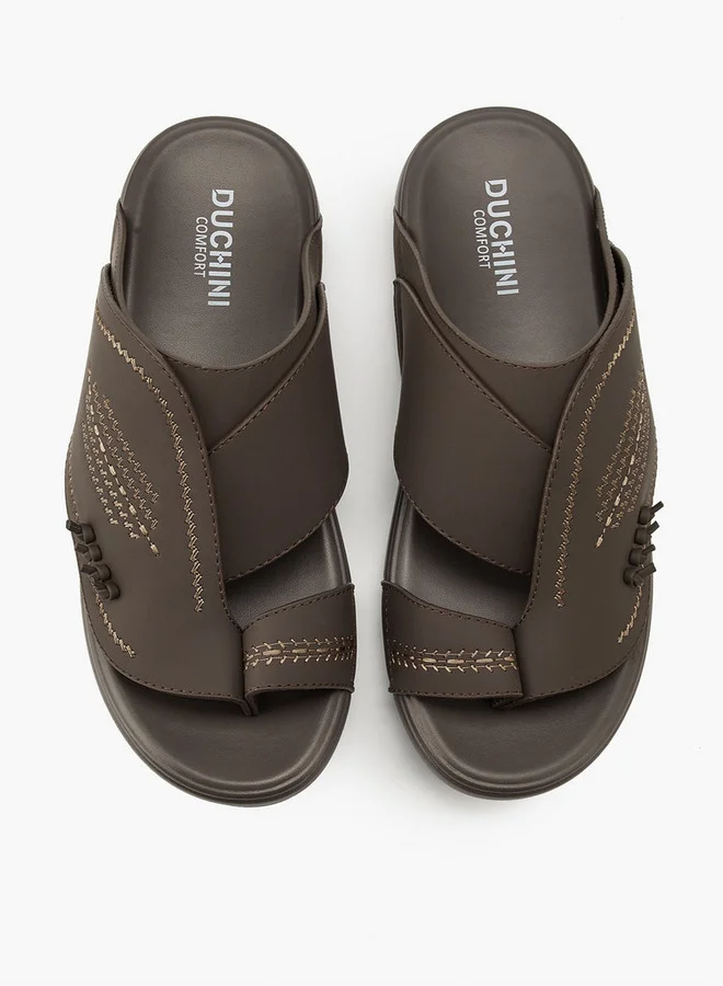 دوتشيني Men's Embroidered Arabic Slip-On Sandals