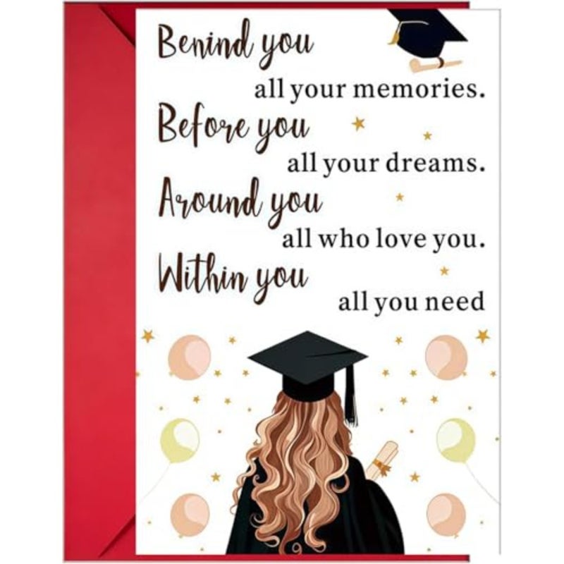 2026 Graduation Card for Her: 1 Pack Elegant Congratulations Cards for Graduates - High School and College Keepsake Graduation Gift - Image 1