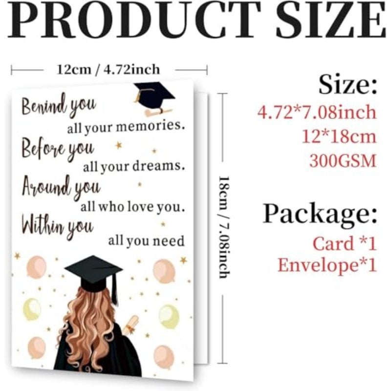 2026 Graduation Card for Her: 1 Pack Elegant Congratulations Cards for Graduates - High School and College Keepsake Graduation Gift - Image 4