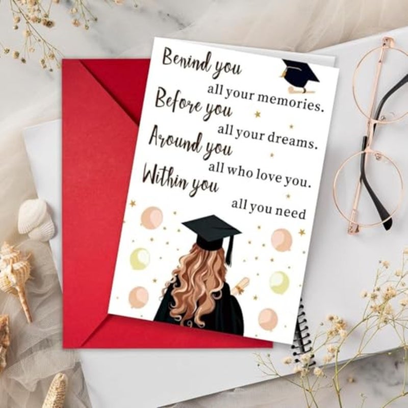2026 Graduation Card for Her: 1 Pack Elegant Congratulations Cards for Graduates - High School and College Keepsake Graduation Gift - Image 5