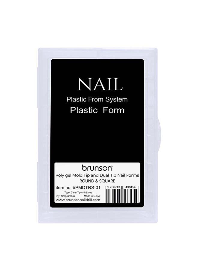 brunson Dual Nail Forms for Poly Extension Gel Pre-shaped False Tips with Scale 120pcs Manicure Tool for Nail Extensions Mold Nail Tips Acrylic Nails False Nails Manicure Tool - Image 1
