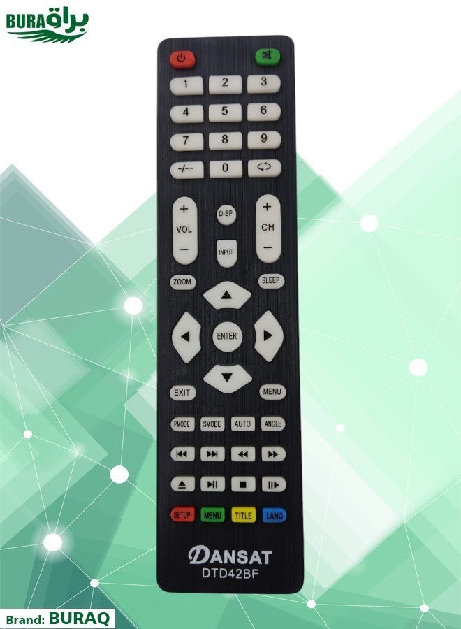 BURAQ Dansat DTD42 Smart TV Remote - Replacement Remote Control Compatible For Dansat Smart LCD LED TV 42BF - Image 2
