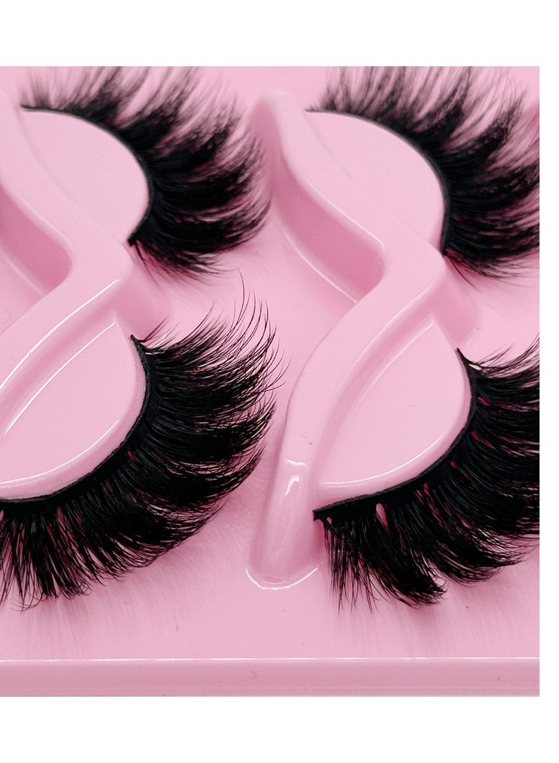 （5 Pairs ）Fluffy Messy Faux False Eyelashe ，Soft Curly Fake Lashes,Reusable Natural Eyelash Simulation Curling False Eyelash for Make up - Image 3