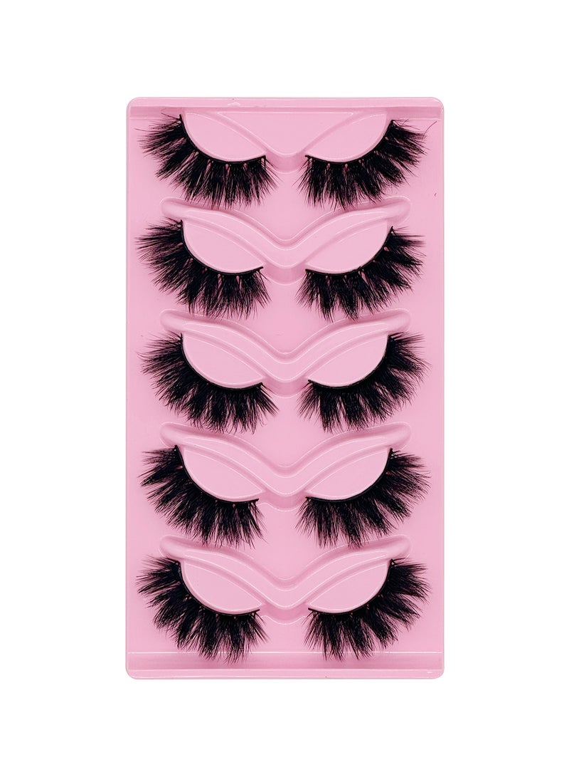（5 Pairs ）Fluffy Messy Faux False Eyelashe ，Soft Curly Fake Lashes,Reusable Natural Eyelash Simulation Curling False Eyelash for Make up - Image 2