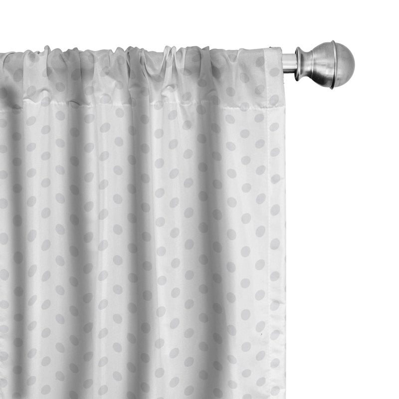 Ambesonne Ambesonne Grey Window Curtains  Small Polka Dots on White Backdrop Retro Style Spotted Traditional Pastel Pattern  Lightweight Decor 2-Panel Set with Rod Pocket  Pair of - 28"" x 84""  Grey White - Image 1