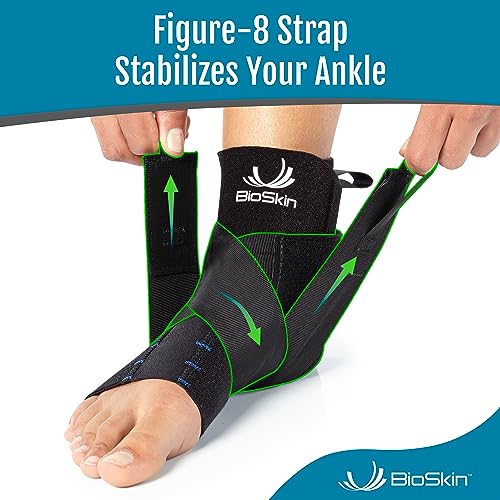 BioSkin Ankle Compression Brace - Sprained Ankle, Post Injury Support Brace for Women and Men, Swollen Feet Relief, HSA or FSA Eligible - Image 4
