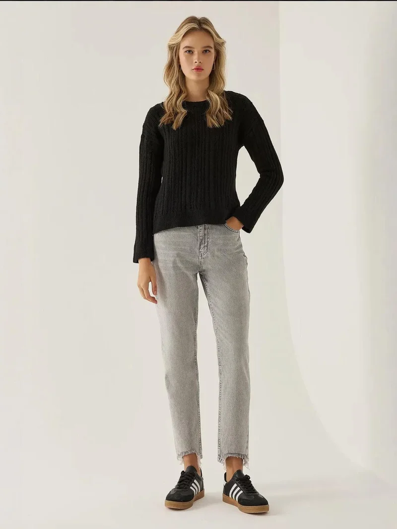 HICCUP Relaxed Fit Crew Neck Sweater