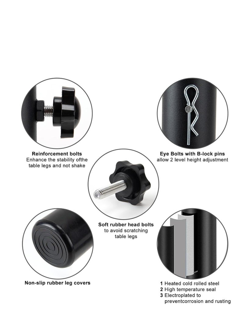 Adjustable Table Leg, Folding Tables Extenders and Risers, Metal Heavy Duty Desk Leg Risers, Suitable for Straight and Bent Legs Extensions, 4 Levels, 4 Pcs - Image 2