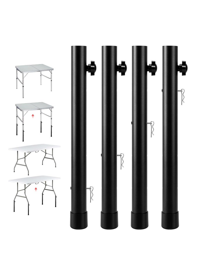 Adjustable Table Leg, Folding Tables Extenders and Risers, Metal Heavy Duty Desk Leg Risers, Suitable for Straight and Bent Legs Extensions, 4 Levels, 4 Pcs - Image 1