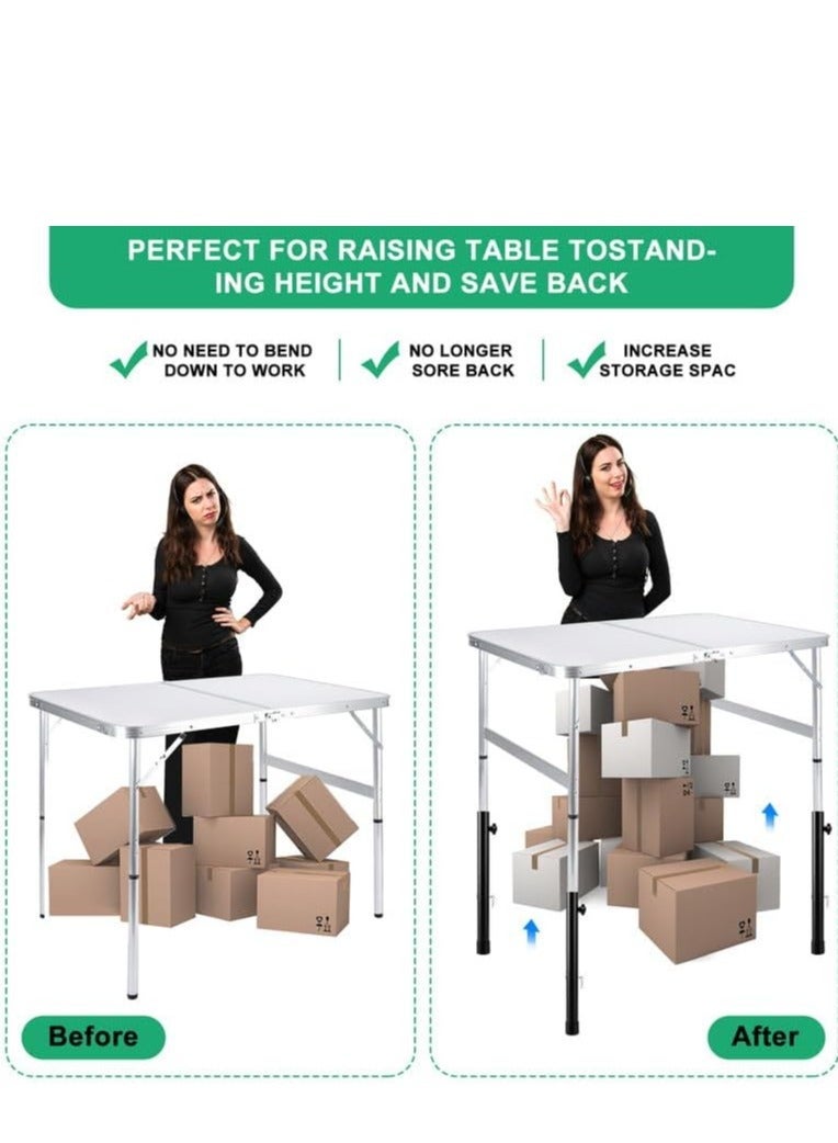 Adjustable Table Leg, Folding Tables Extenders and Risers, Metal Heavy Duty Desk Leg Risers, Suitable for Straight and Bent Legs Extensions, 4 Levels, 4 Pcs - Image 4