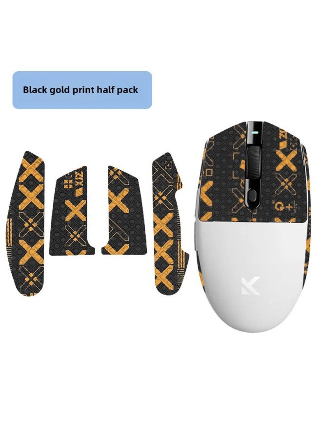 Generic - For Mai From G3 Mouse Anti-slip Stickers G3Pro Stickers Max Sweat-absorbent Stickers Ultra Anti-slip Stickers Special Full Package-Color: Black Gold Printed Mouse Sticker - Image 1