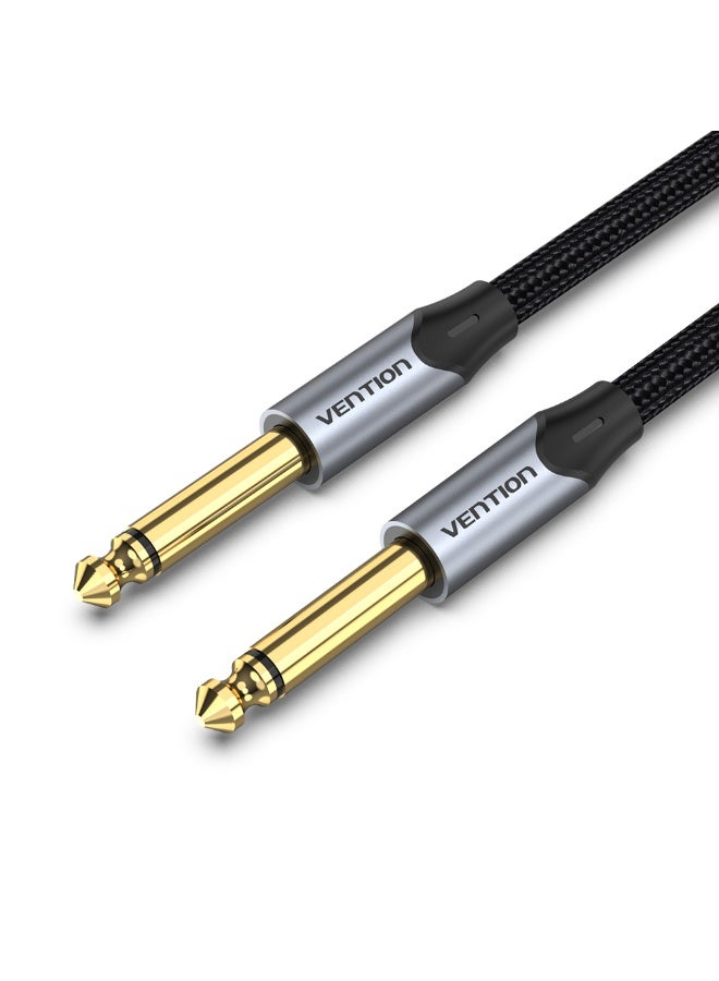 VENTION Cotton Braided 6.5mm Male to Male Audio Cable 0.5M Gray Aluminum Alloy Type Model # BASHD - Image 1