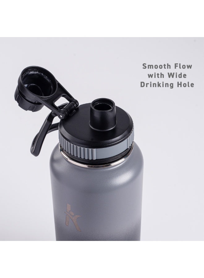 KRYMSO 950ml Stainless Steel Water Bottle, Sports Bottle with Straw, Double Wall Insulated Water Bottle, Thermos Flask, Water Bottle for kids, Gym - Image 5