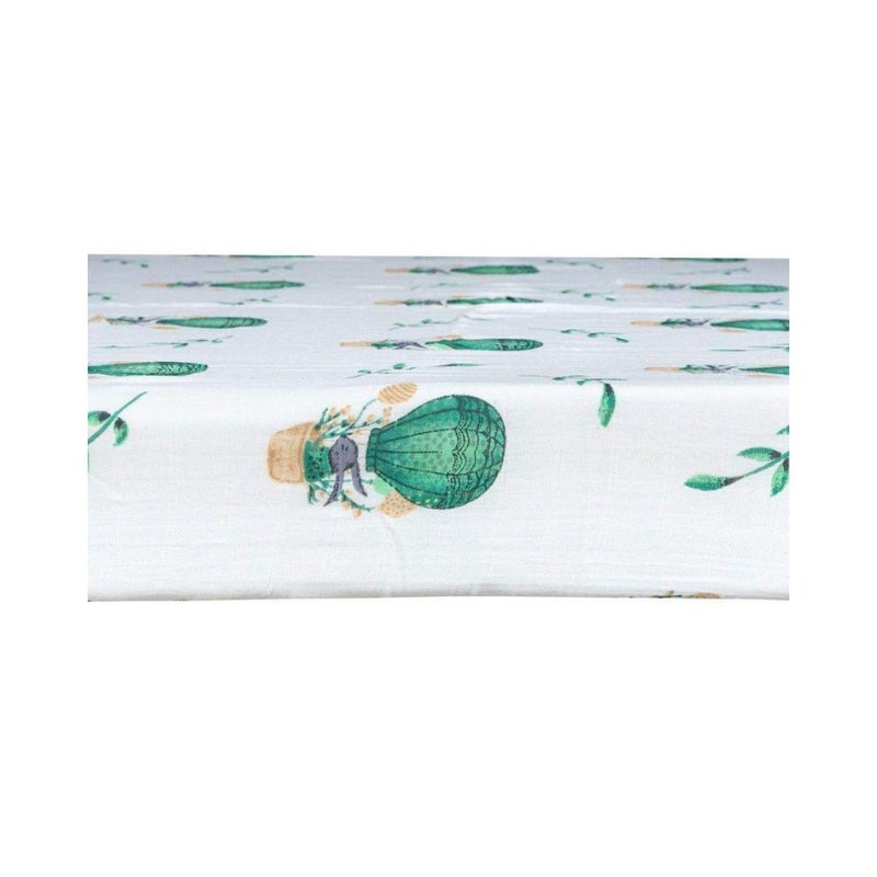 Theoni 100% Organic Cotton Muslin Cappadocia Dreams Blue Fitted Crib/Cot Sheets (Cappadocia Dream Green) - Image 3