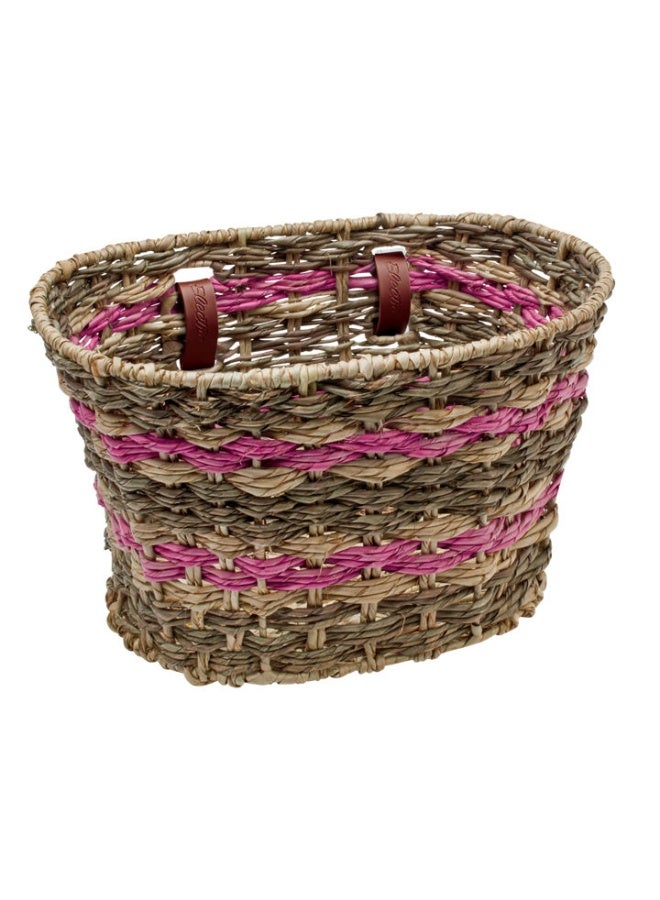 Electra Bicycle Company Electra Natural Espresso Palm Frond Basket Pink - Image 1