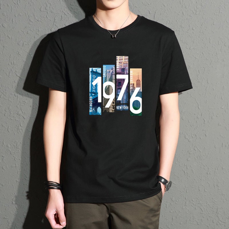 Men's T-shirt 2024 summer new Korean slim men's wholesale foreign trade supply fashion printed top - Image 2