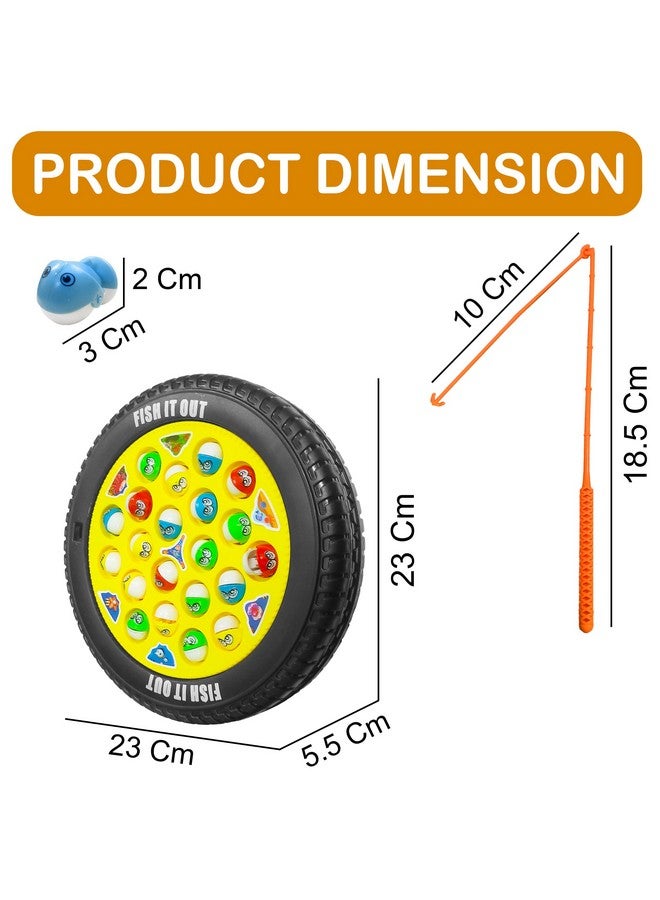 VGRASSP Fishing Game Toy Set with Rotating Board | Now with Music On/Off Switch for Quiet Play | Includes 21 Fish and 4 Fishing Poles | Safe and Durable Gift for Toddlers and Kids(Fishing Game Small) - Image 3