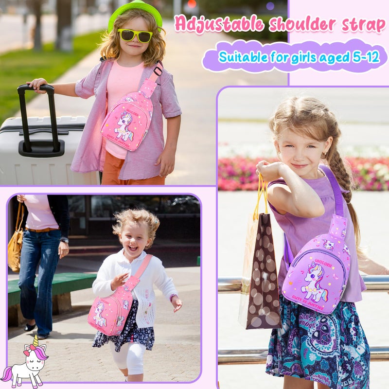 Cosblank 2 Pcs Christmas Small Crossbody Bag Girls Cute Cartoon Unicorn Sling Bag Shoulder Coin Pouch for Travel(Cute) - Image 5