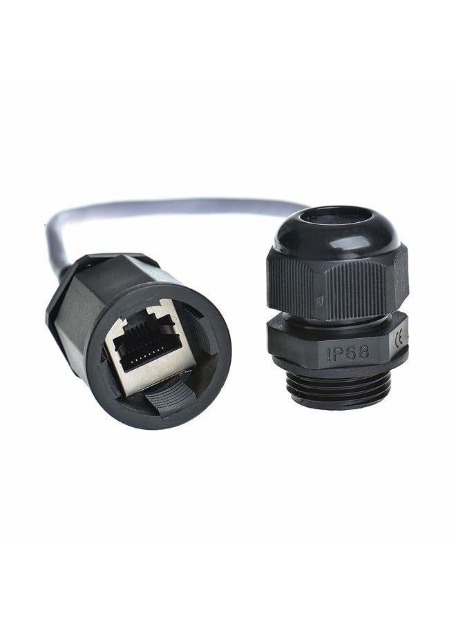 ANMBEST 5PCS M20 RJ45 Waterproof Cat5 8P8C Connector IP67 Ethernet LAN Cable Connector Double Head with Cat5 Network Cable Outdoor LAN Coupler Adapter Male to Female - Image 3