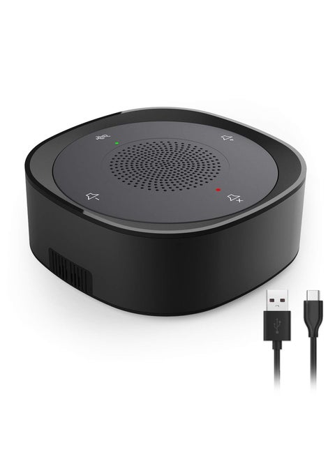 Conference Speaker and Microphone, USB Speakerphone Microphone, with 360º Voice Pickup, Touch-Sensor Buttons for Mute/unmute, Streaming, Call Speaker Skype, Webinar, Interview