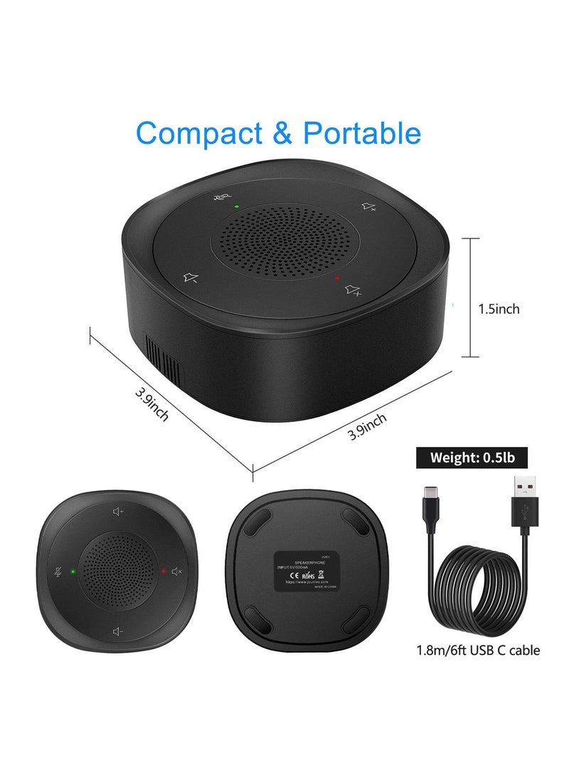 Conference Speaker and Microphone, USB Speakerphone Microphone, with 360º Voice Pickup, Touch-Sensor Buttons for Mute/unmute, Streaming, Call Speaker Skype, Webinar, Interview