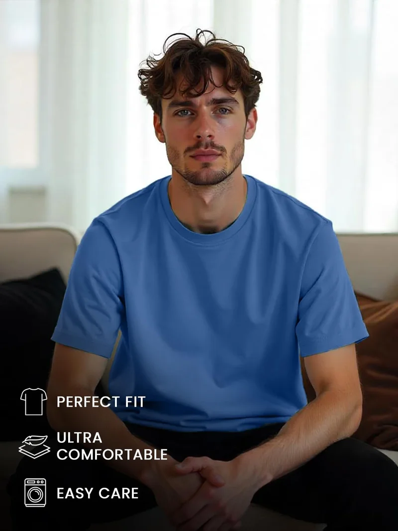 NOBERO NOBERO Men's Oversized Cotton T-Shirt Pack of 2