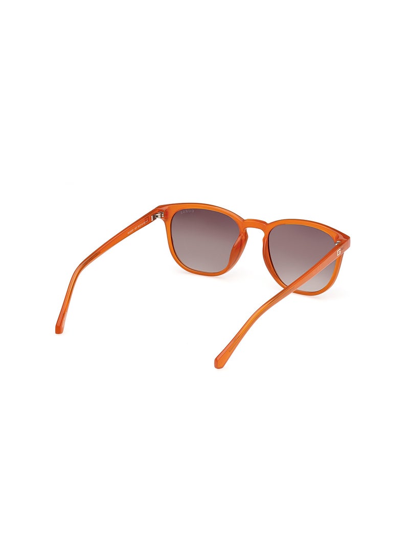GUESS Men's UV Protection Round Shape Sunglasses - GU0006142F53 - Lens Size: 53 Mm - Shiny Dark Orange - Image 5