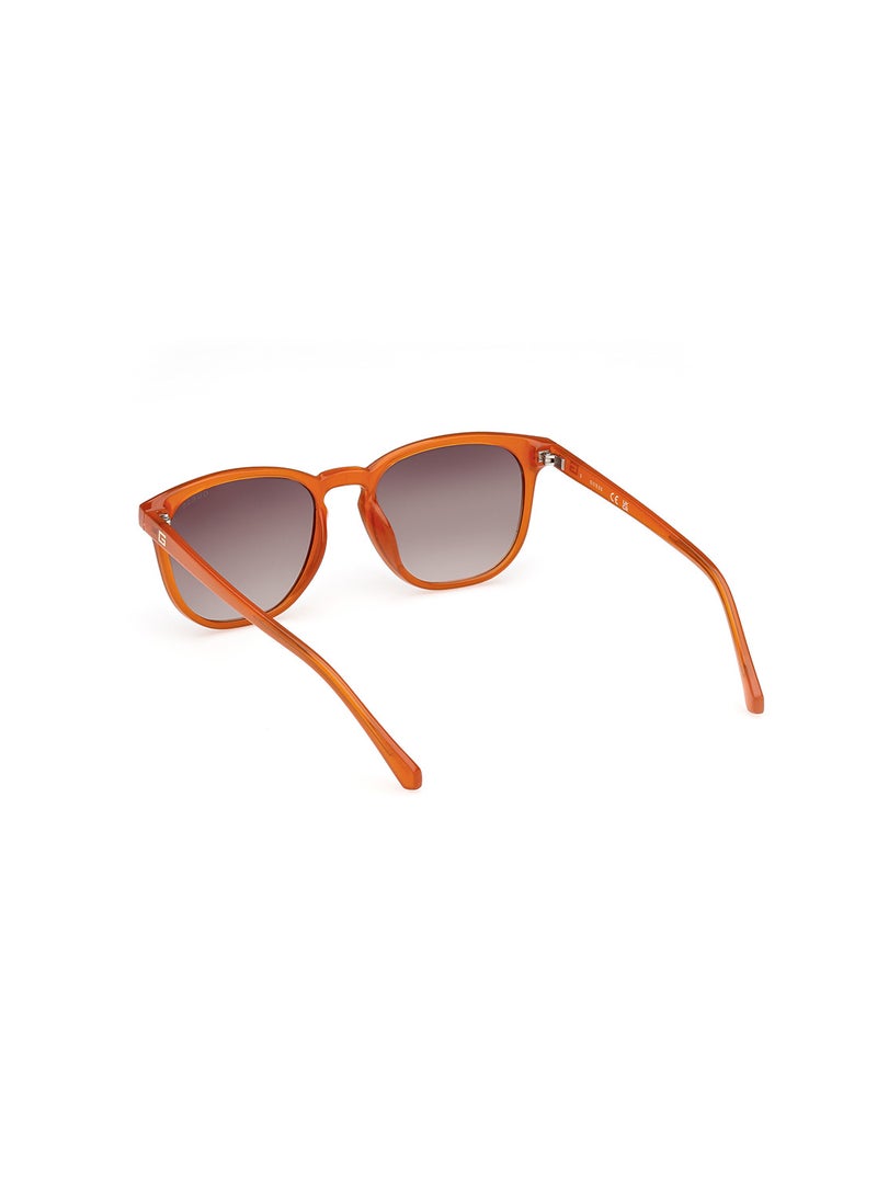 GUESS Men's UV Protection Round Shape Sunglasses - GU0006142F53 - Lens Size: 53 Mm - Shiny Dark Orange - Image 3