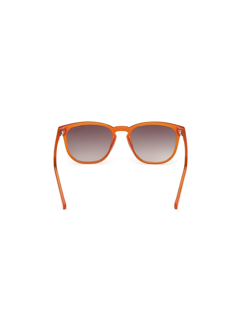 GUESS Men's UV Protection Round Shape Sunglasses - GU0006142F53 - Lens Size: 53 Mm - Shiny Dark Orange - Image 4