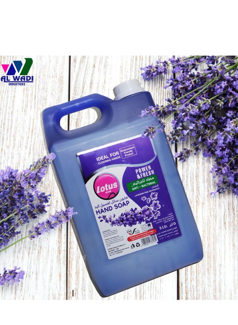 Lotus Alwadi Lotus Alwadi hand wash lavender & pine fragrance, 3x5L - 3 Gallons/Carton  - Image 4