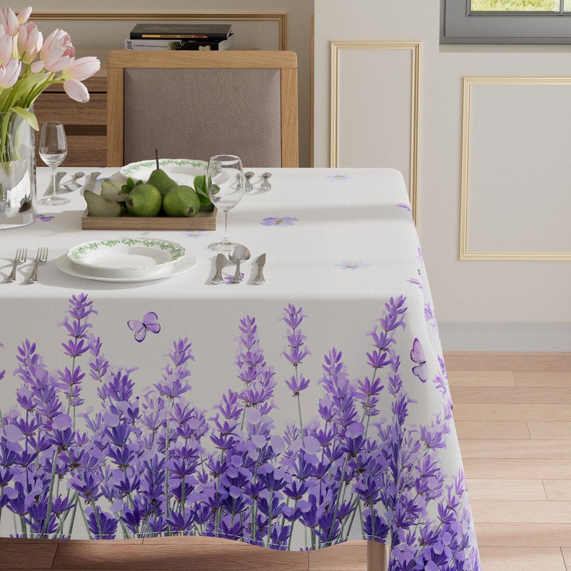 XCHI Watercolor Lavender Butterfly Spring Tablecloth Rectangle Summer Table Cloth Washable Table Covers for Indoor Dining Home Party Decorations 60x84 Inch - Image 2