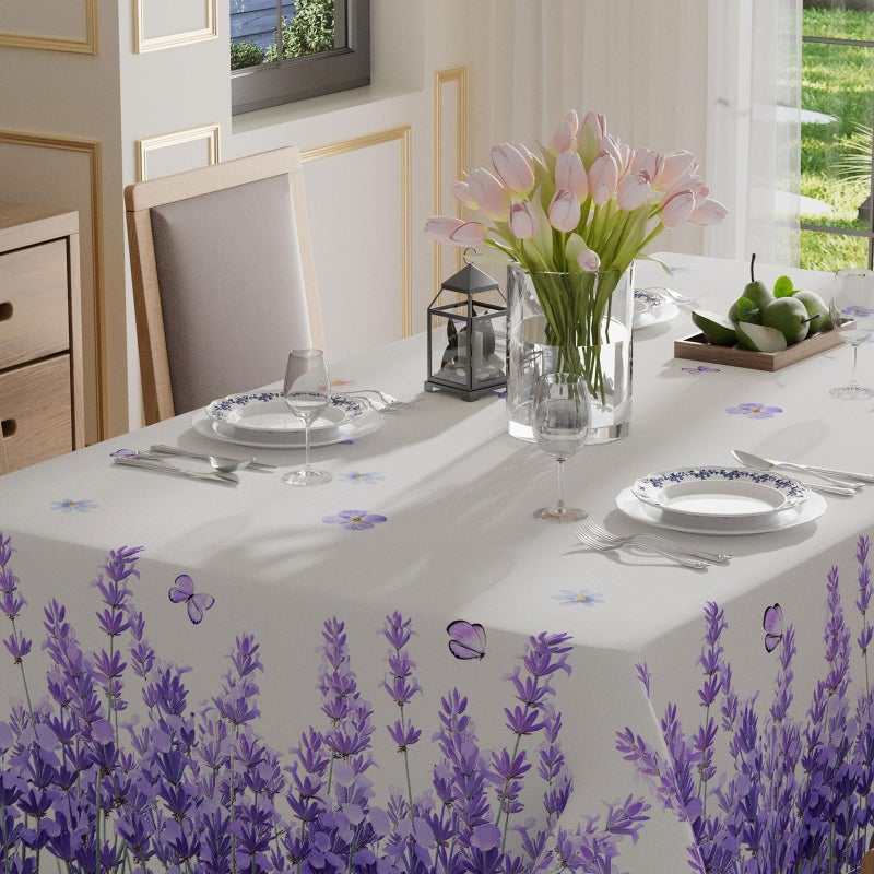 XCHI Watercolor Lavender Butterfly Spring Tablecloth Rectangle Summer Table Cloth Washable Table Covers for Indoor Dining Home Party Decorations 60x84 Inch - Image 3