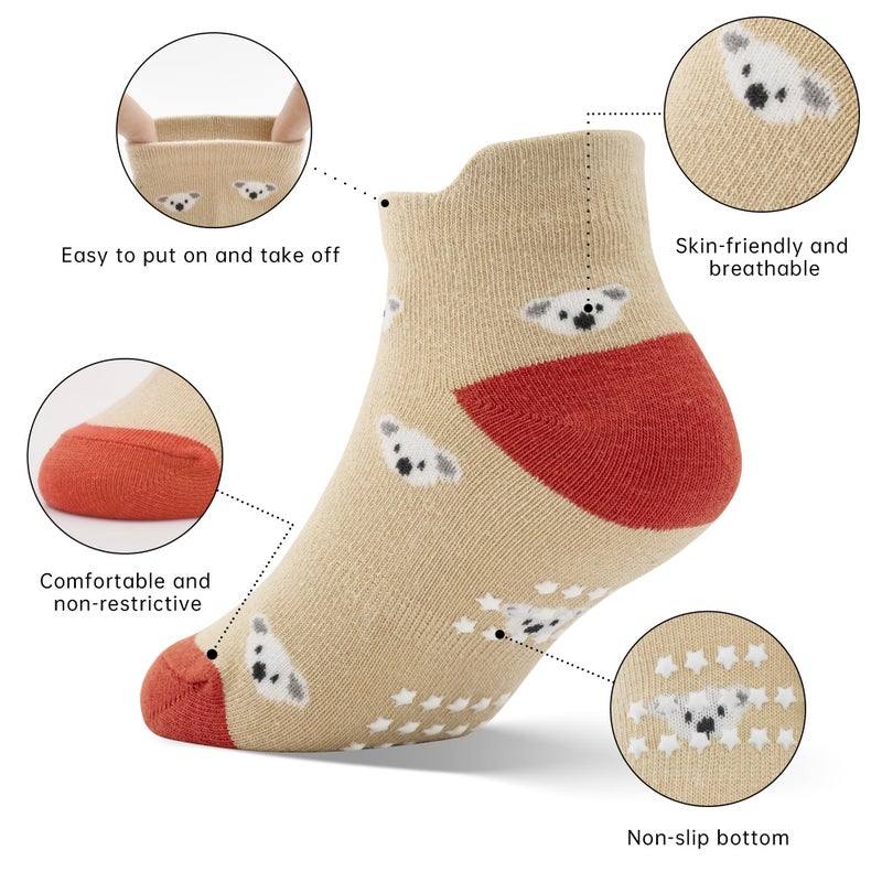 Tphon Toddler Baby Non Slip Ankle Socks with Grippers Kids Boys Girls Socks 12 Pairs for 1-3 Years Infant Children - Image 4