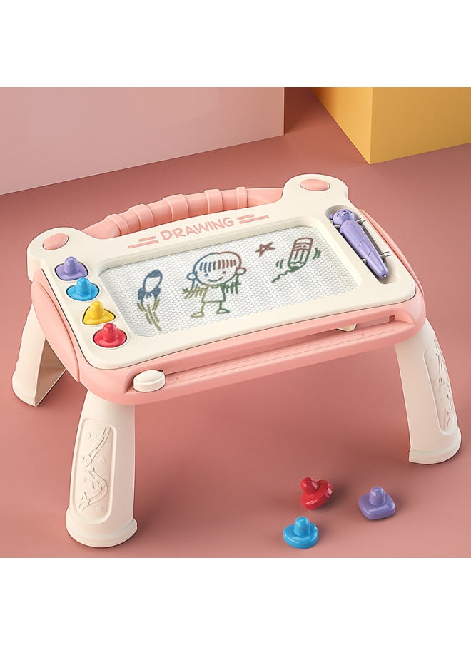 Generic - Children's Magnetic Drawing Board Tabletop Easel Stand Baby Doodle Toy Home Use Multi-functional Stamp Pad Art Board-Color:Blue Graffiti Sketchpad-Upgraded With Feet - Image 1