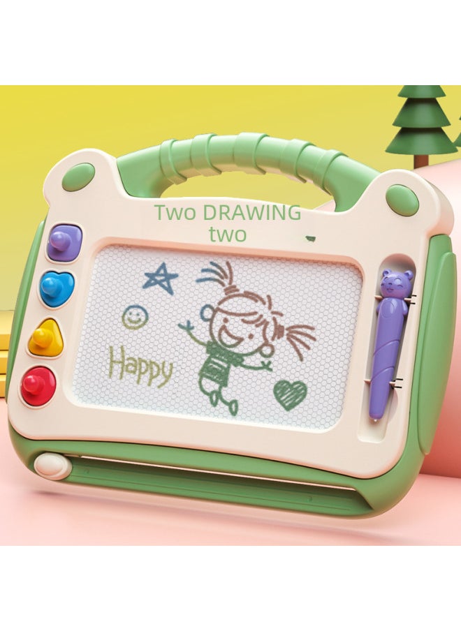 Generic - Children's Magnetic Drawing Board Tabletop Easel Stand Baby Doodle Toy Home Use Multi-functional Stamp Pad Art Board-Color:Blue Graffiti Sketchpad-Upgraded With Feet - Image 1