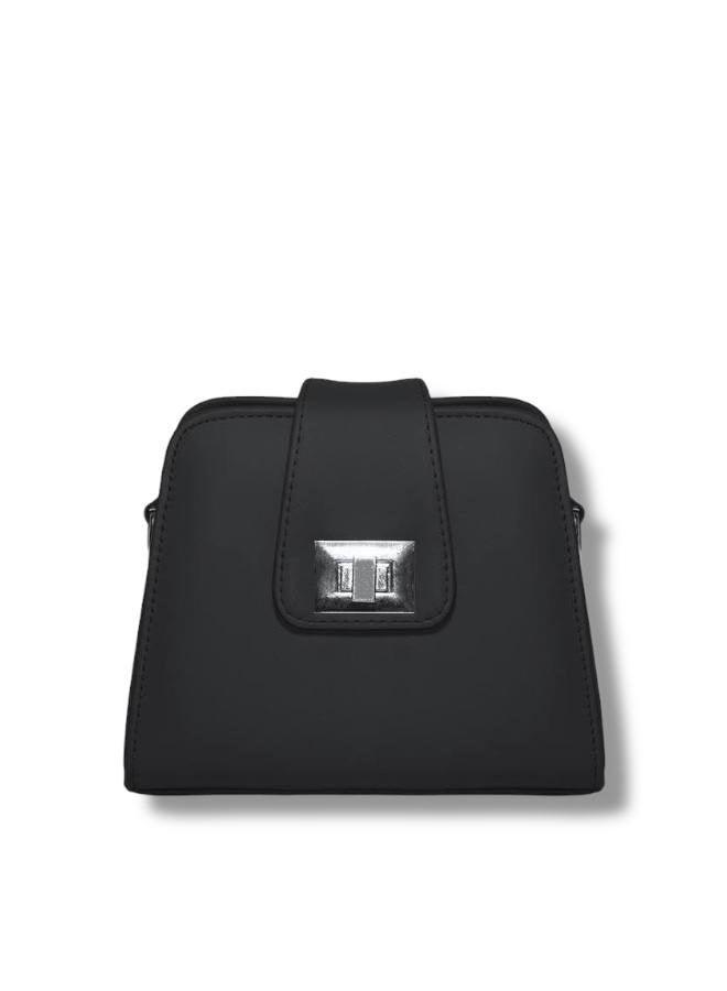 شنطة كروس نسائية أنيقة – سوداء بتصميم عصري وسلسلة معدن - Image 3