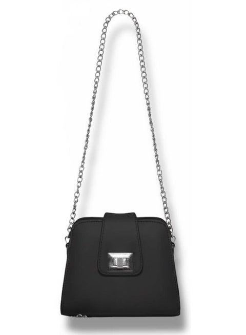Elegant Women’s black Crossbody Bag with Sleek Chain Design