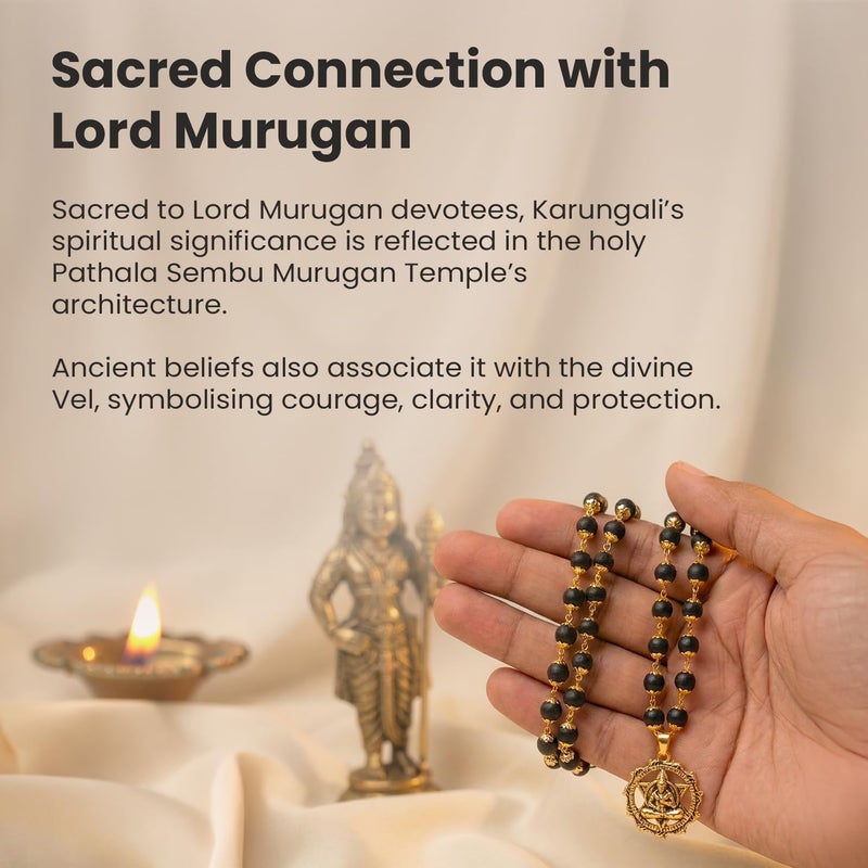 Astrotalk Karungali Malai with Hanuman Kavach Pendant | Karungali Mala Original 54 Beads | Blessings of Lord Hanuman & Murugan | Divine Mala for Protection & Strength | Gift for Man & Woman - Image 5