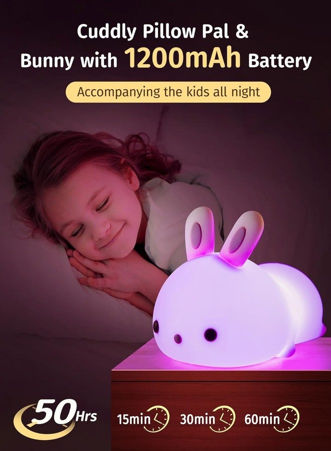 Wosta Kids Panda Night Light - Silicone Nursery Lamp for Baby and Toddler, Animal Lamp for Boys and Girls, Squishy Bedroom Light, Cute Sleep Rabbit for Kids Room - Image 5