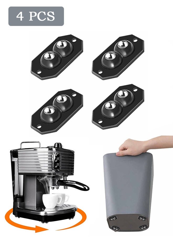 Zoreya - 4 Pcs Self Adhesive Caster Wheels, 360° Stainless Steel Swivel Paste Wheels, for Kitchen Universal Appliances - Image 1